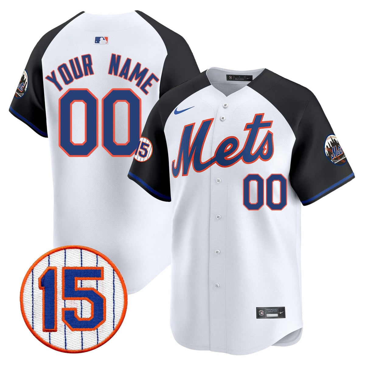 NYM Jerry Grote Patch Vapor Premier Limited Custom Jersey - Stitched