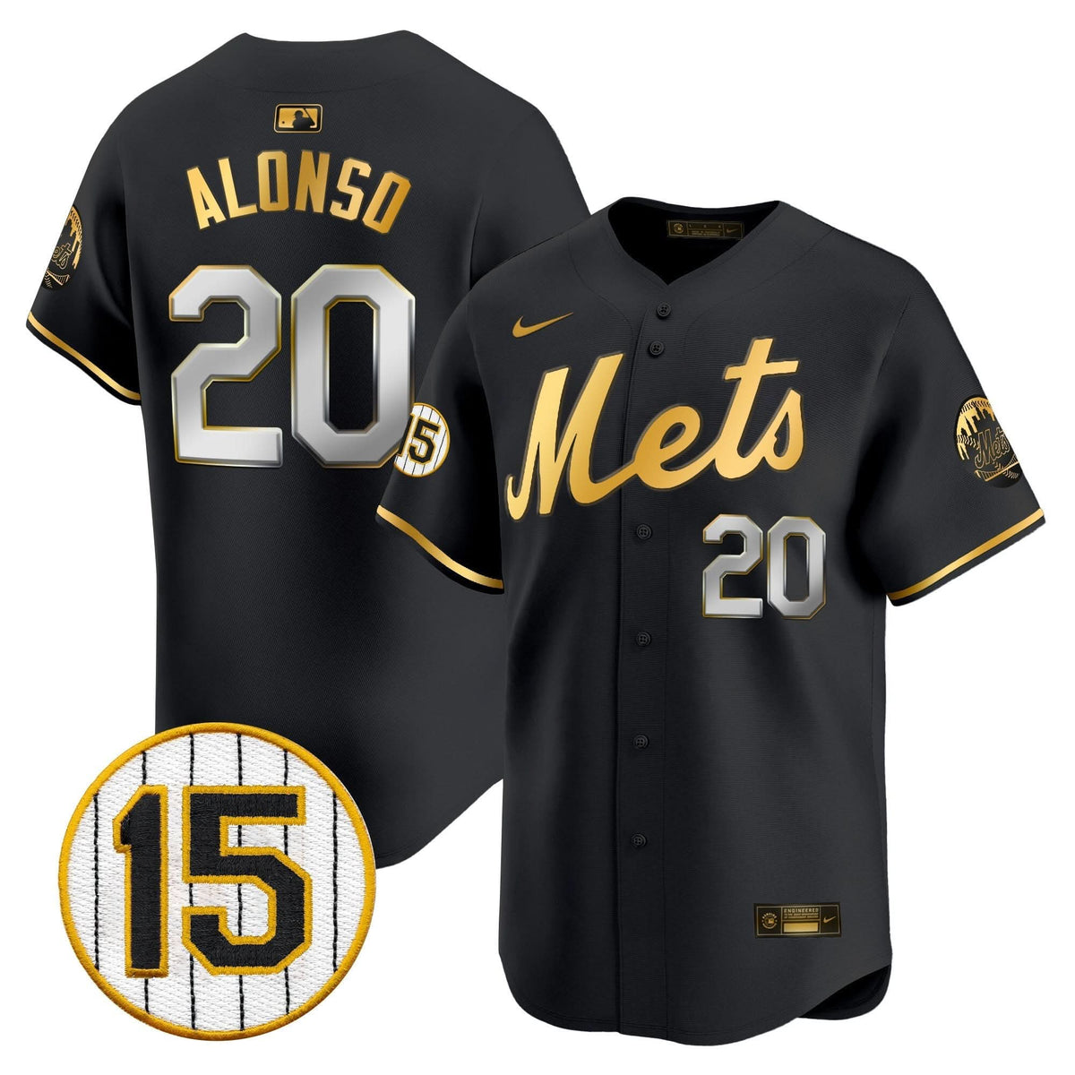 NYM Jerry Grote Patch Vapor Premier Limited Jersey - Stitched