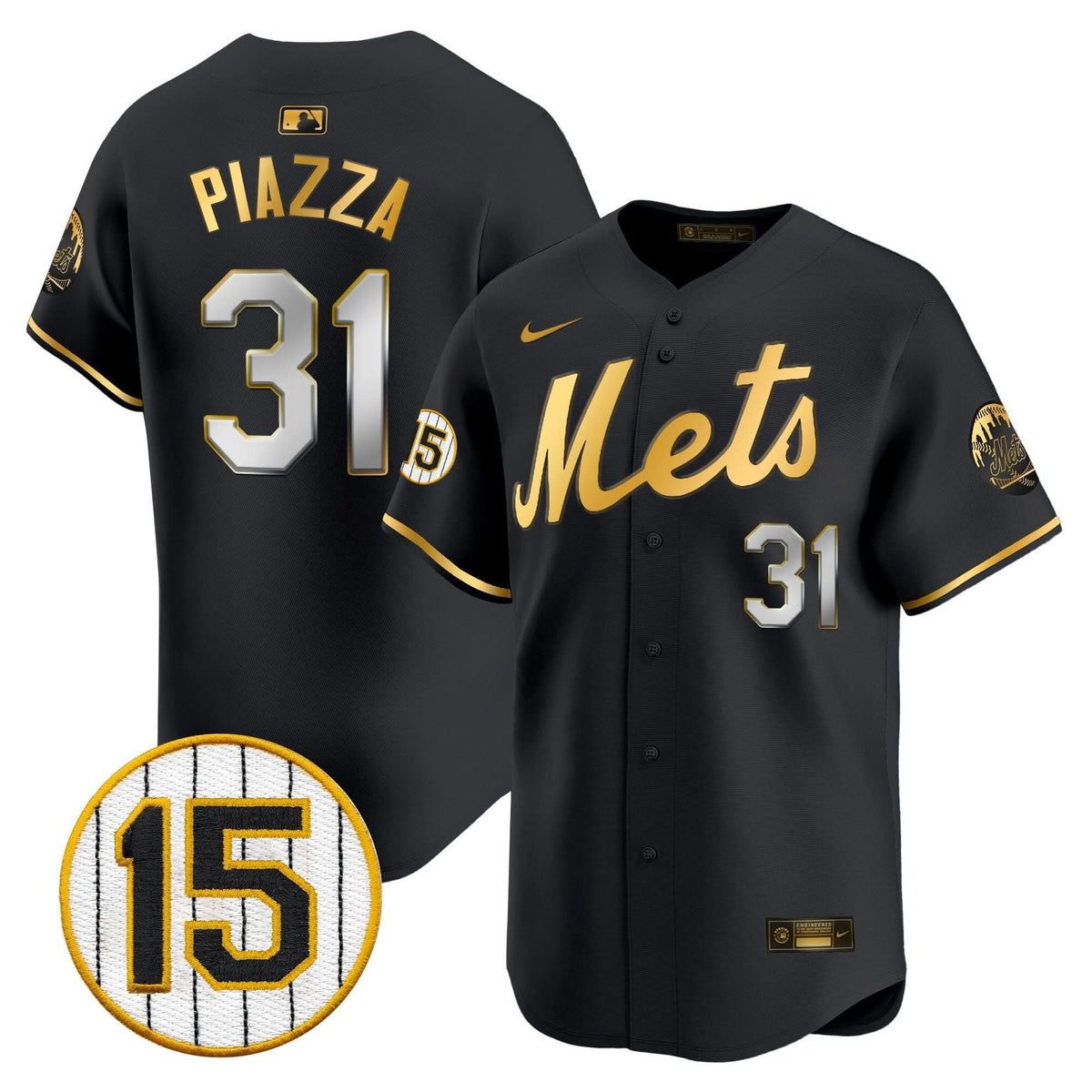 NYM Jerry Grote Patch Vapor Premier Limited Jersey - Stitched