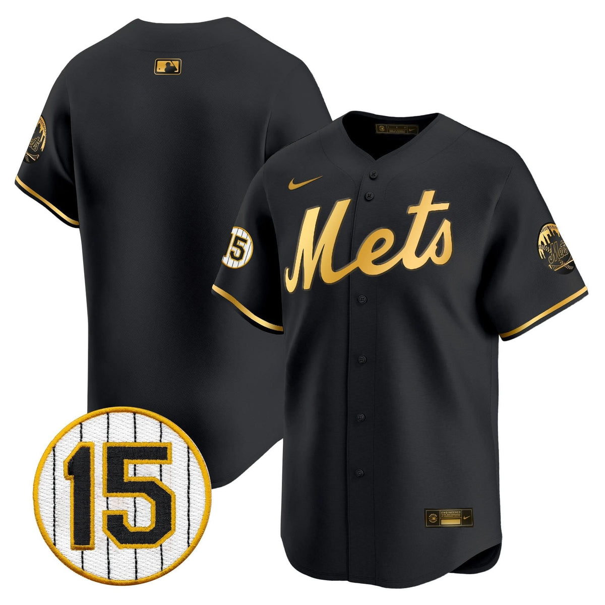 NYM Jerry Grote Patch Vapor Premier Limited Jersey - Stitched