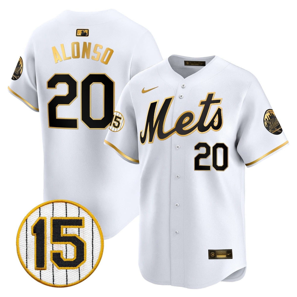 NYM Jerry Grote Patch Vapor Premier Limited Jersey - Stitched