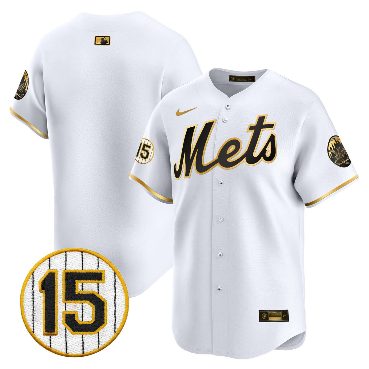 NYM Jerry Grote Patch Vapor Premier Limited Jersey - Stitched