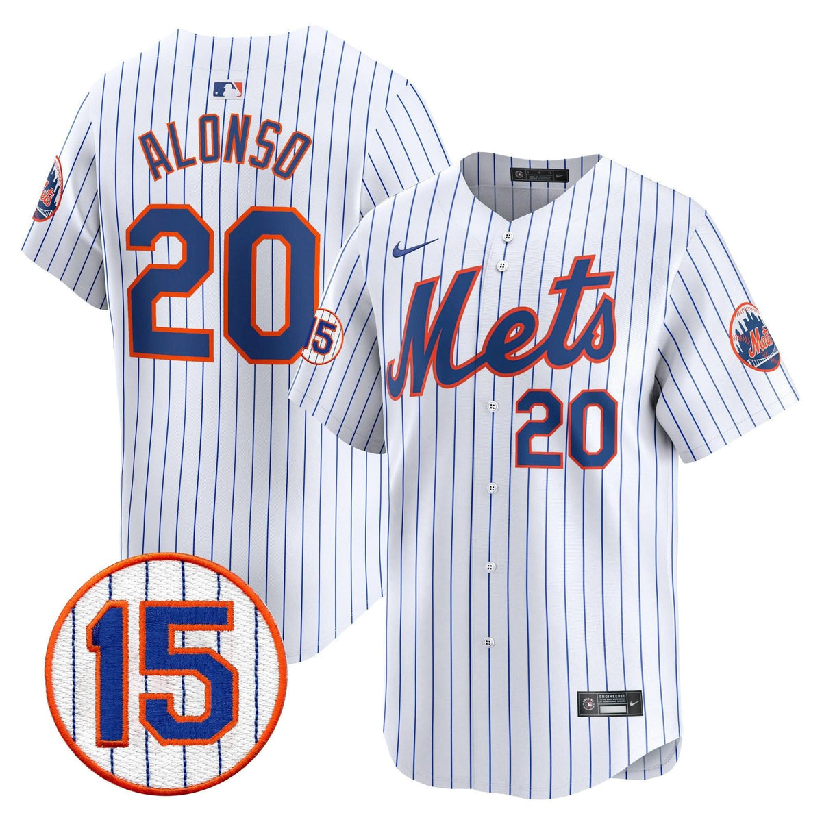 NYM Jerry Grote Patch Vapor Premier Limited Jersey - Stitched