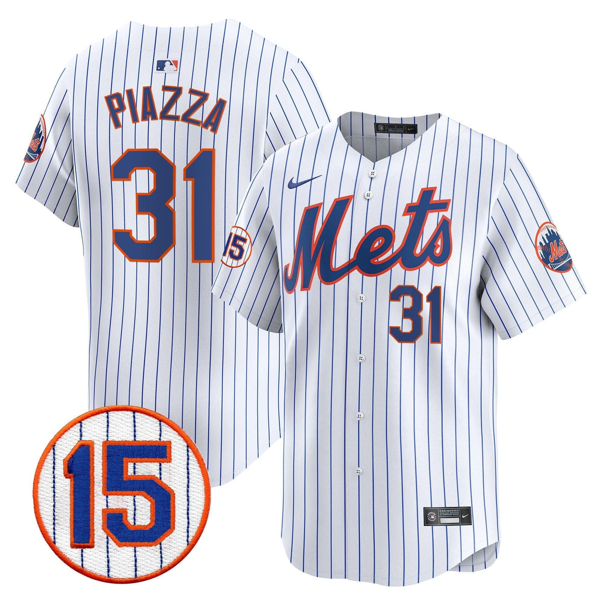 NYM Jerry Grote Patch Vapor Premier Limited Jersey - Stitched