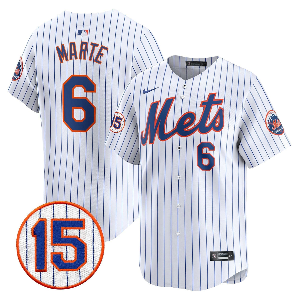 NYM Jerry Grote Patch Vapor Premier Limited Jersey - Stitched