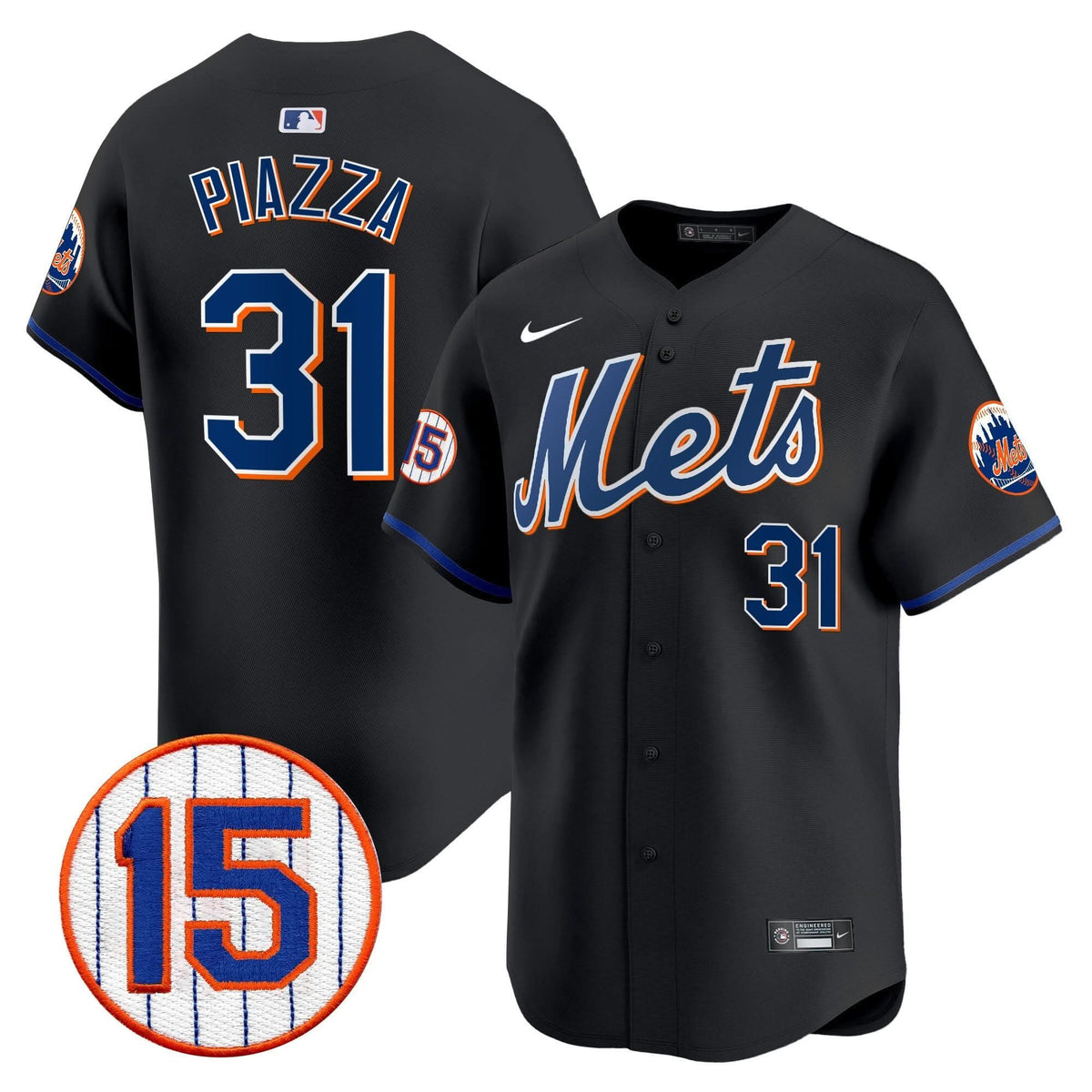 NYM Jerry Grote Patch Vapor Premier Limited Jersey - Stitched