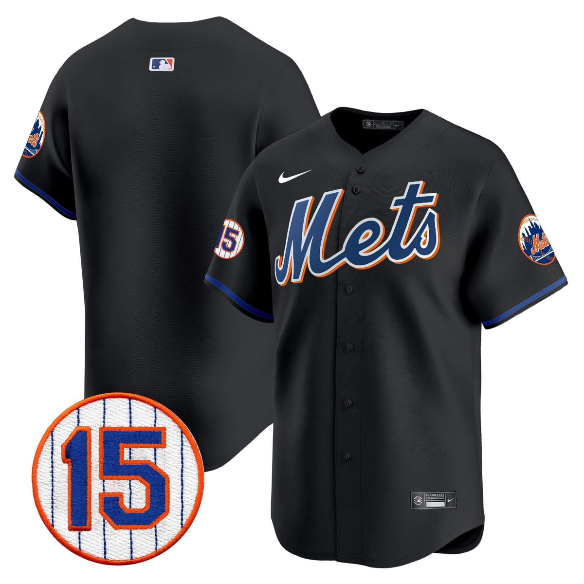 NYM Jerry Grote Patch Vapor Premier Limited Jersey - Stitched
