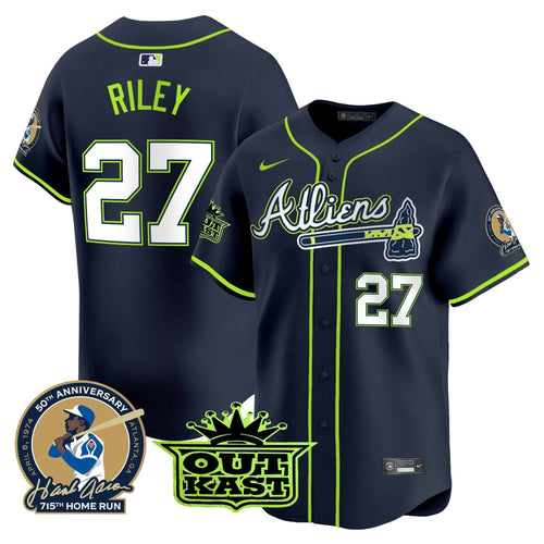 AB Atliens & Hank Aaron Patch Vapor Premier Limited Jersey - Stitched