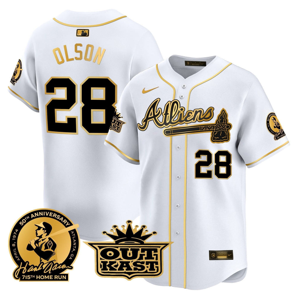 AB Atliens & Hank Aaron Patch Vapor Premier Limited Jersey - Stitched
