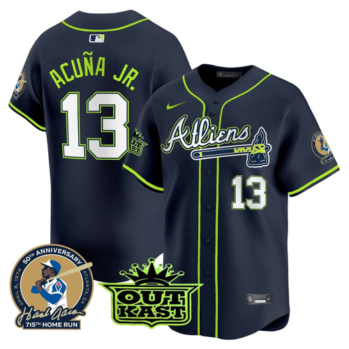 AB Atliens & Hank Aaron Patch Vapor Premier Limited Jersey - Stitched
