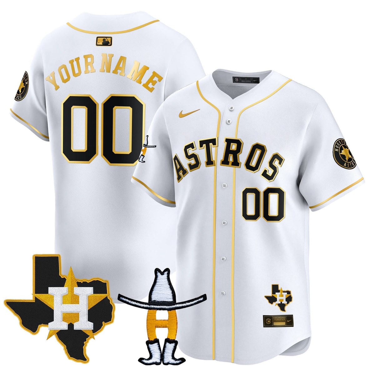 HA Houston Rodeo Patch Vapor Premier Limited Custom Jersey V2 - Stitched