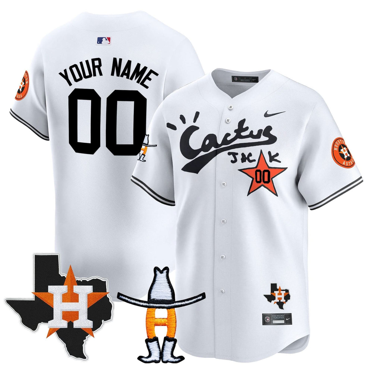 HA Cactus Jack Houston Rodeo Patch Vapor Premier Limited Custom Jersey - Stitched