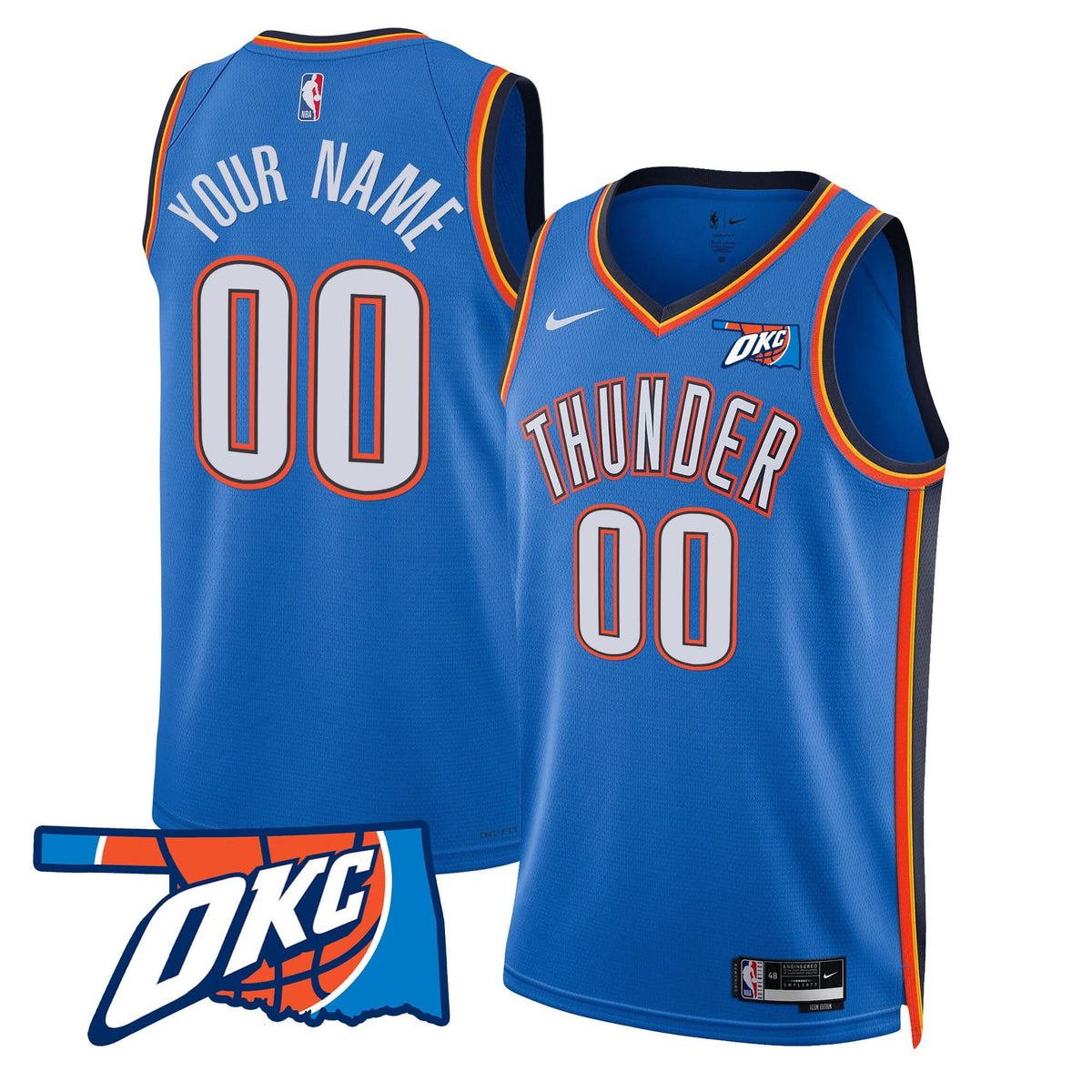 OKC Swingman Custom Jersey - Oklahoma Patch - Stitched