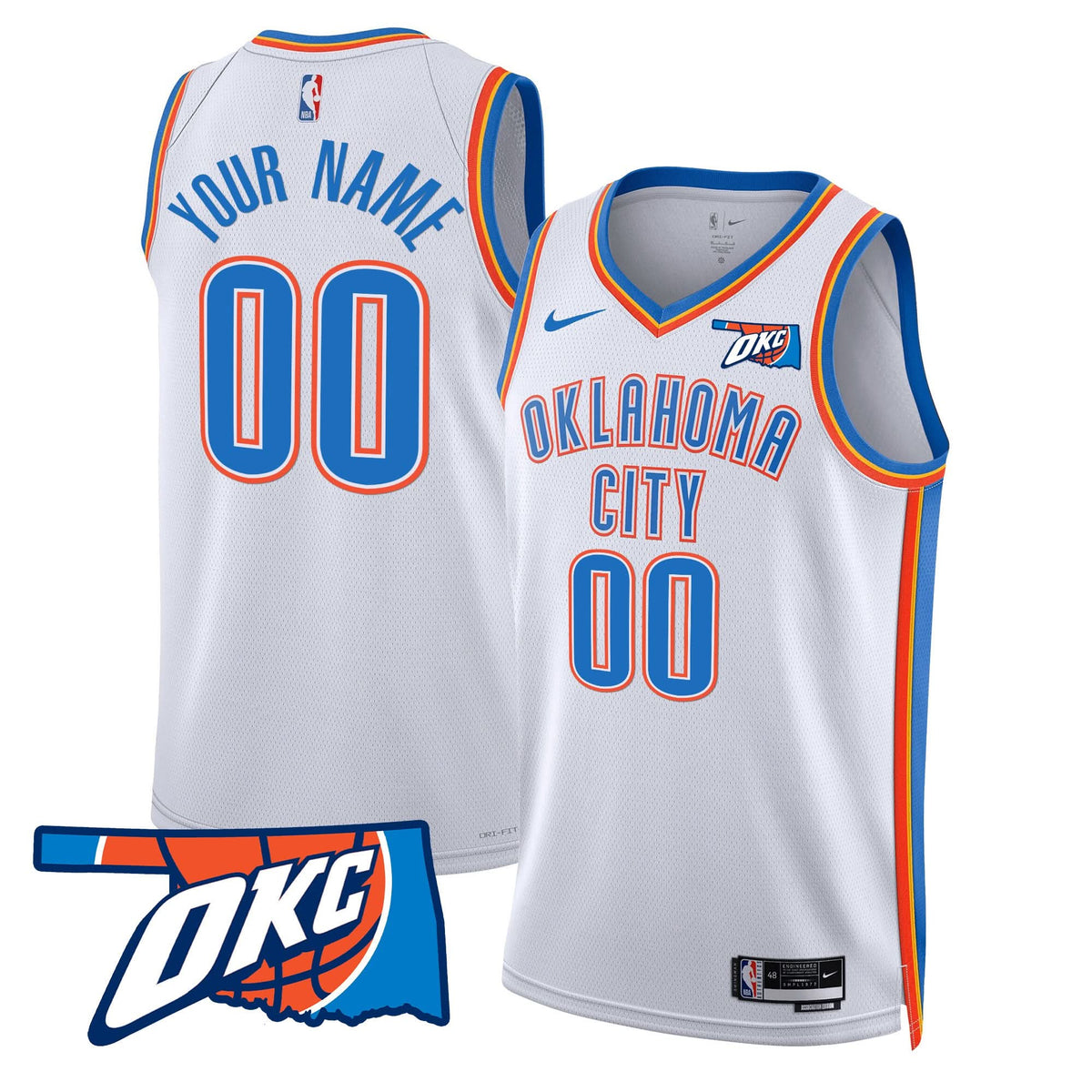 OKC Swingman Custom Jersey - Oklahoma Patch - Stitched