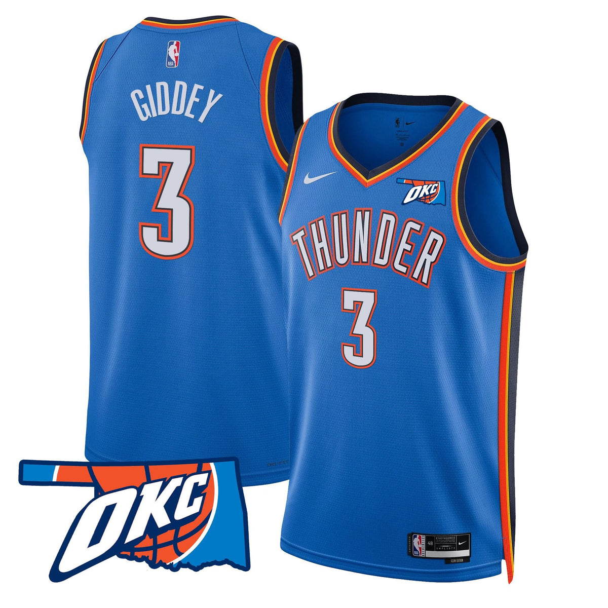OKC Swingman Jersey - Oklahoma Patch - Stitched