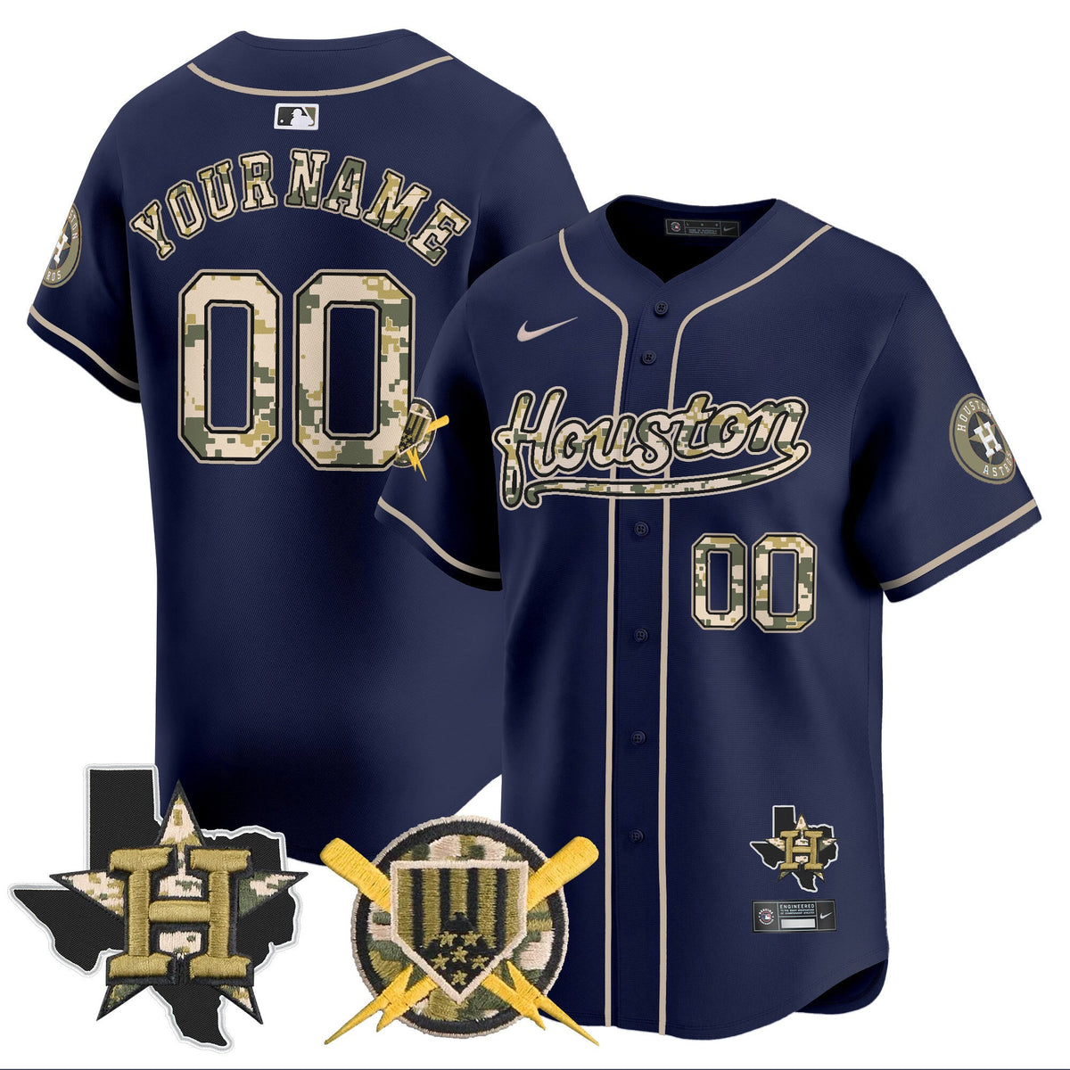 HOU Armed Forces Day Vapor Premier Limited Custom Jersey - Stitched V2