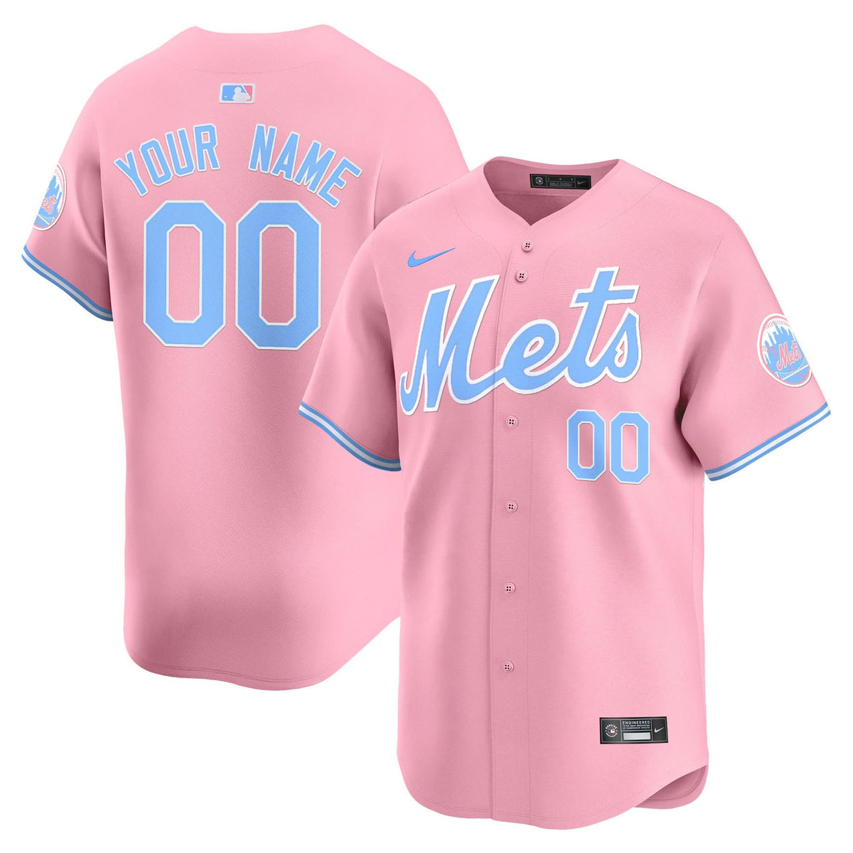 NYM Bubblegum Pink Vapor Premier Limited Custom Jersey - Stitched