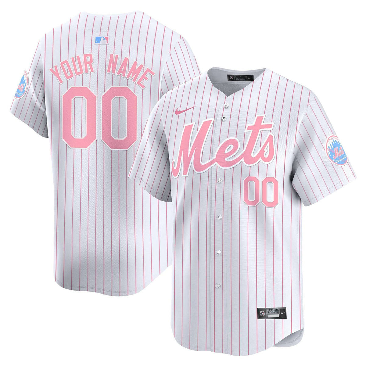NYM Bubblegum Pink Vapor Premier Limited Custom Jersey - Stitched