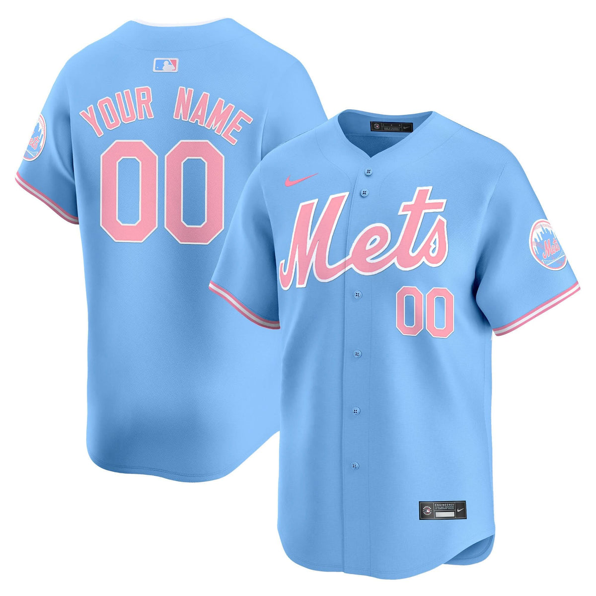 NYM Bubblegum Pink Vapor Premier Limited Custom Jersey - Stitched