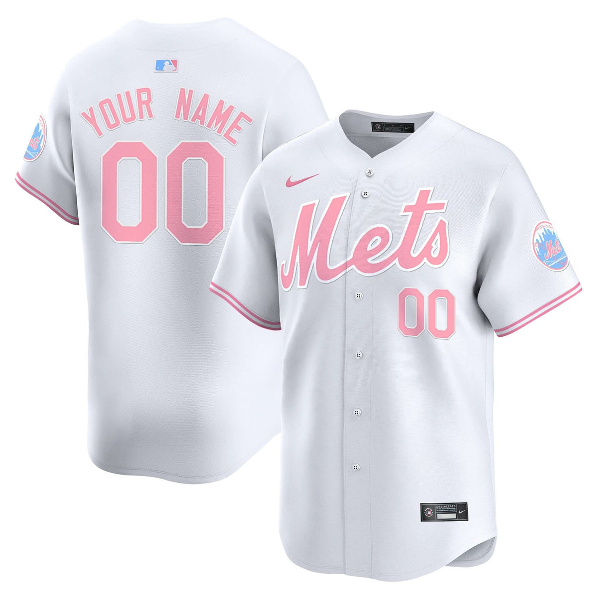 NYM Bubblegum Pink Vapor Premier Limited Custom Jersey - Stitched