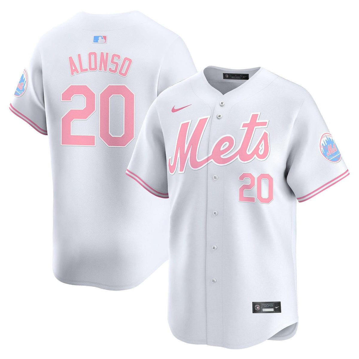 NYM Bubblegum Pink Vapor Premier Limited Jersey - Stitched