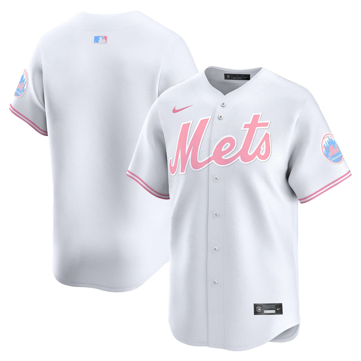 NYM Bubblegum Pink Vapor Premier Limited Jersey - Stitched