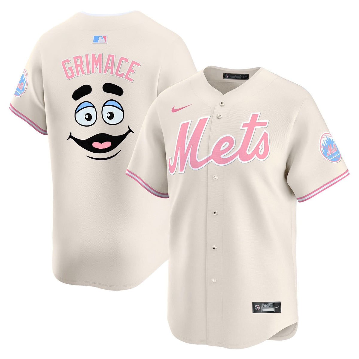 NYM Bubblegum Pink Vapor Premier Limited Jersey - Stitched
