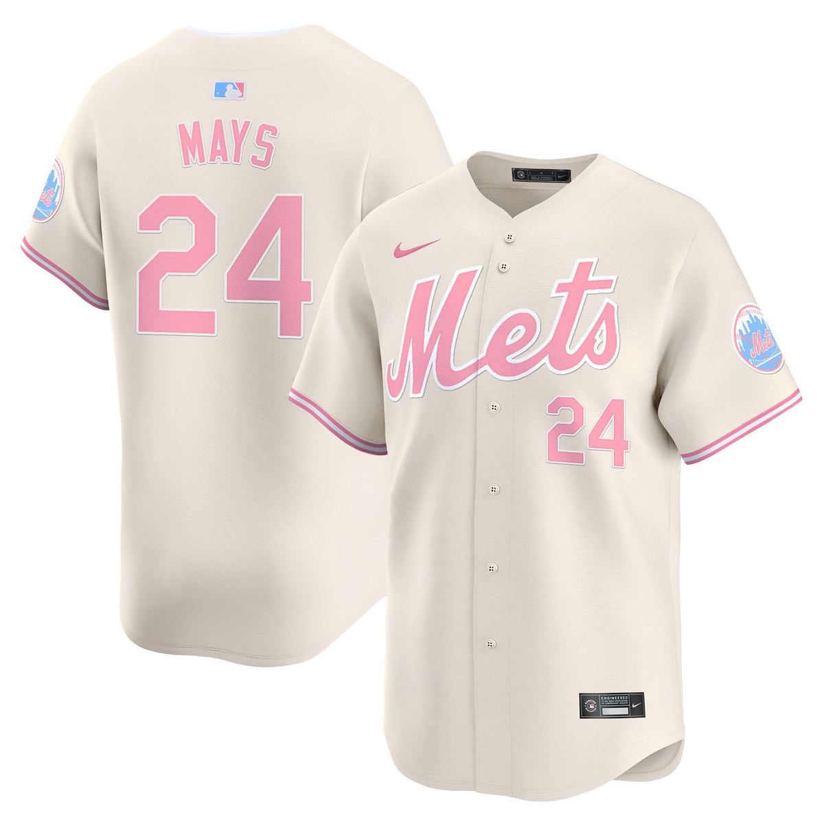 NYM Bubblegum Pink Vapor Premier Limited Jersey - Stitched