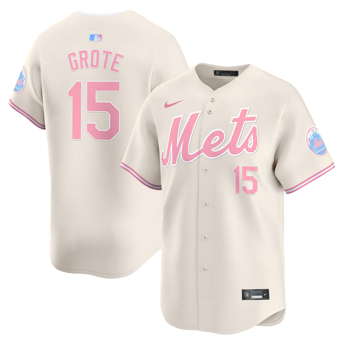 NYM Bubblegum Pink Vapor Premier Limited Jersey - Stitched