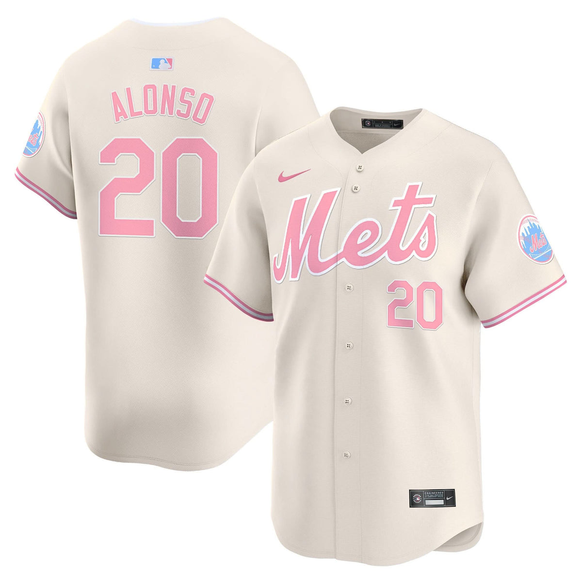 NYM Bubblegum Pink Vapor Premier Limited Jersey - Stitched