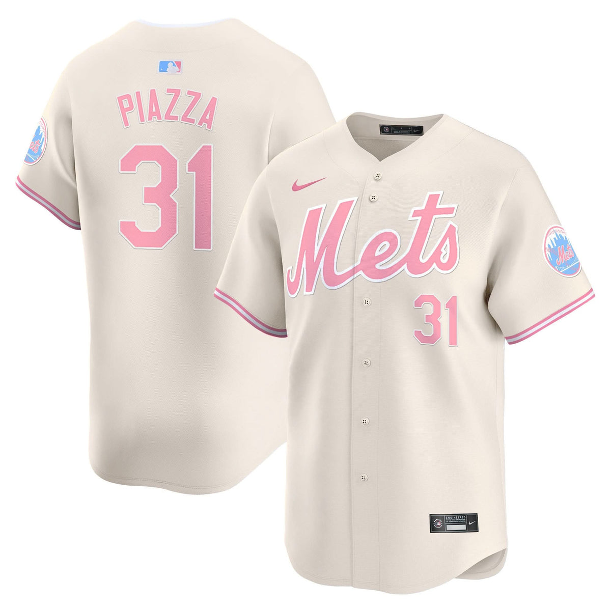 NYM Bubblegum Pink Vapor Premier Limited Jersey - Stitched