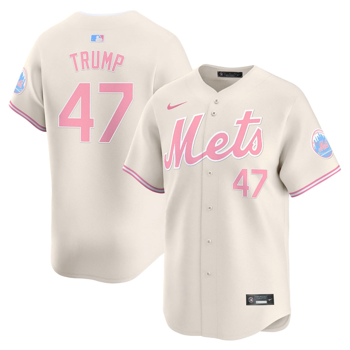 NYM Bubblegum Pink Vapor Premier Limited Jersey - Stitched