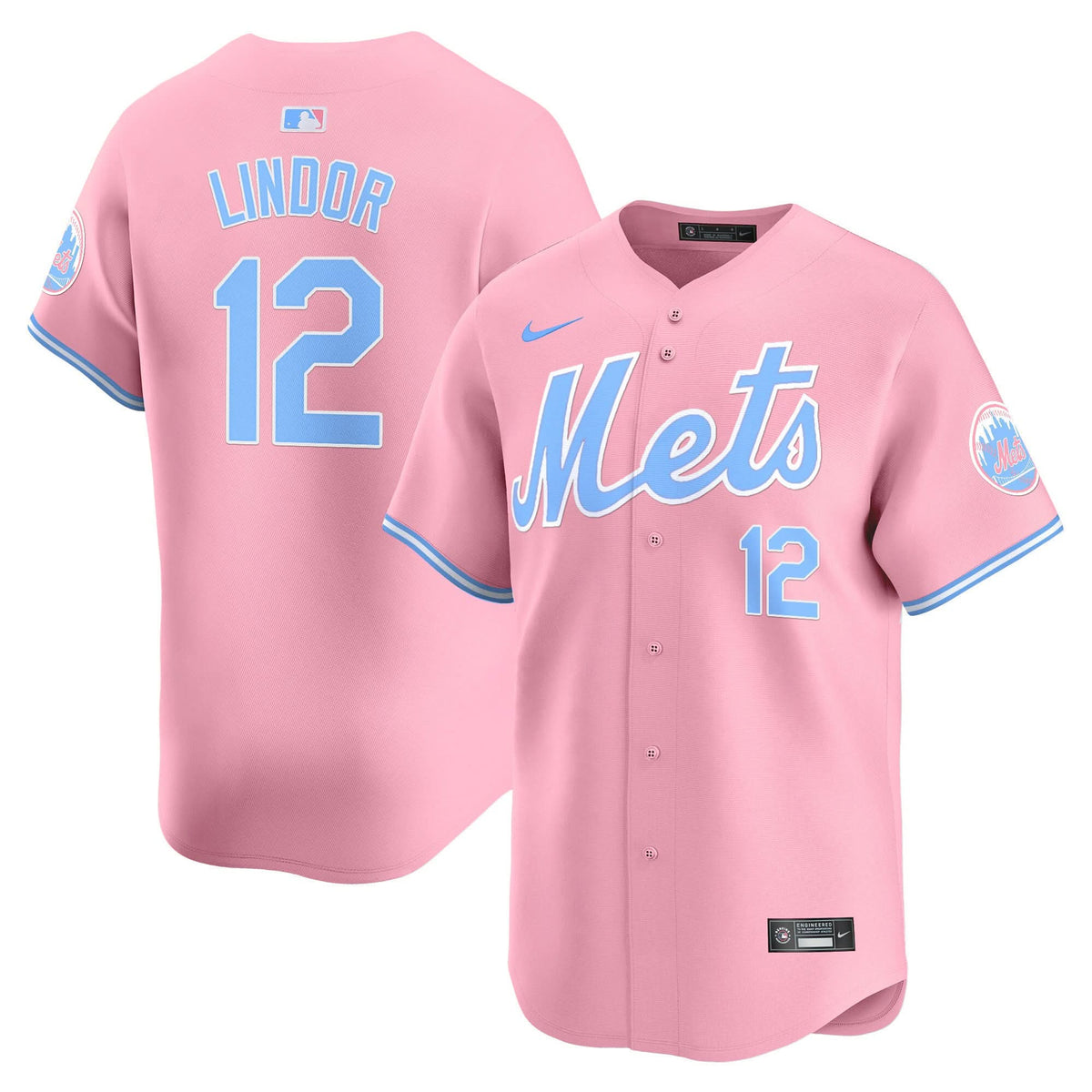NYM Bubblegum Pink Vapor Premier Limited Jersey - Stitched