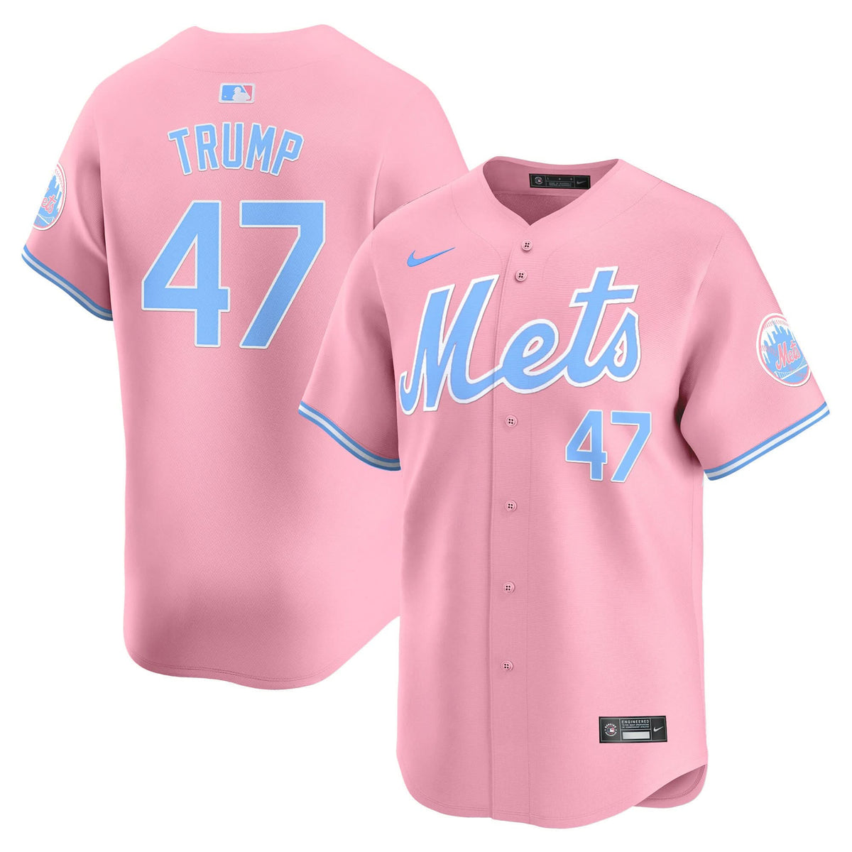 NYM Bubblegum Pink Vapor Premier Limited Jersey - Stitched