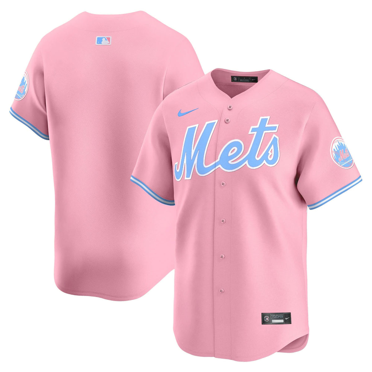 NYM Bubblegum Pink Vapor Premier Limited Jersey - Stitched