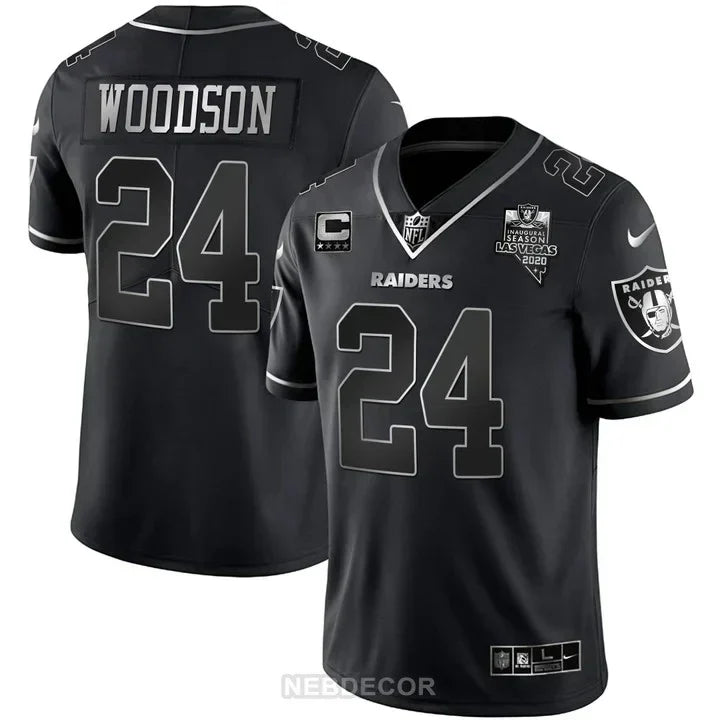 MEN'S LAS VEGAS RAIDERS INAUGURAL SEASON PATCH WHITE GOLD JERSEY - ALL STITCHED