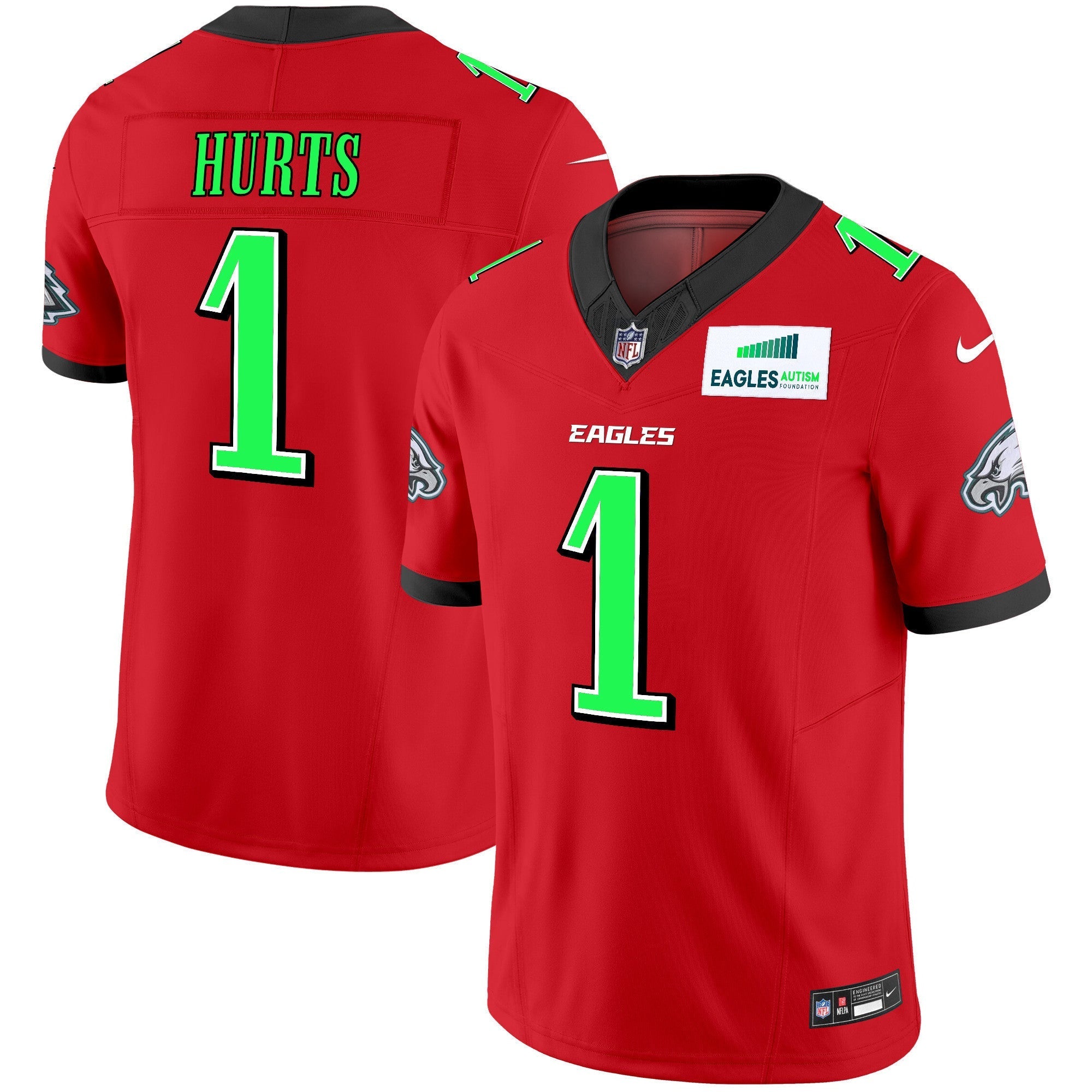 Men's Eagles Autism Foundation Patch Vapor Limited Jersey - All Stitched